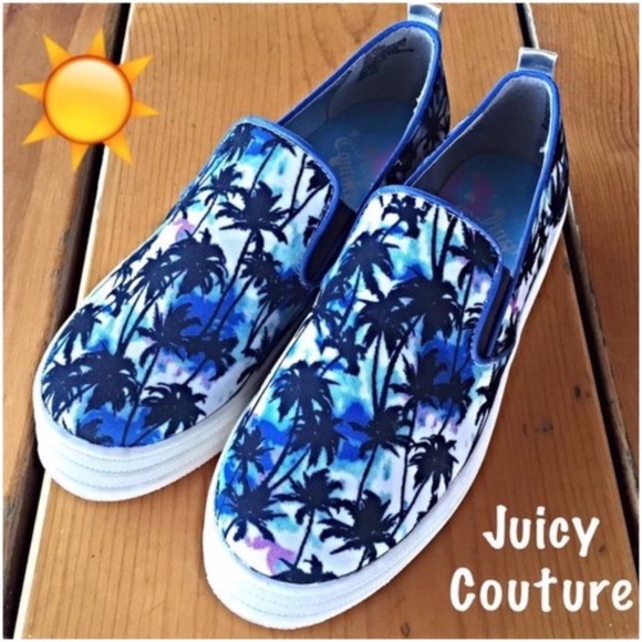 Juicy Couture Shoes - JUICY COUTURE Blue Palm Tree Sneakers Shoes 7.5